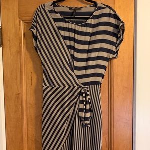 BCBG MaxAzria Asymmetrical Dress, Striped, Sz S